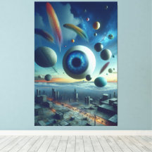 Surreal Giant Eye - Twilight Blues, Deep Indigos