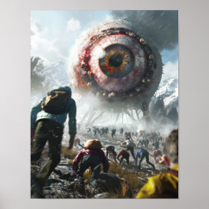 Surreal Giant Eyeball with Multiple Eyes Pattern P Poster