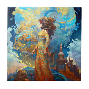 Surreal Goddess Queen Fantasy Art Ceramic Tile