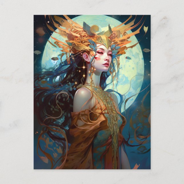 Surreal Goddess Queen Fantasy Art Postcard (Front)