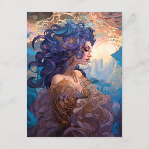 Surreal Goddess Queen Fantasy Art Postcard
