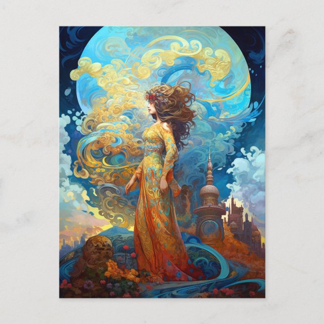 Surreal Goddess Queen Fantasy Art Postcard (Front)