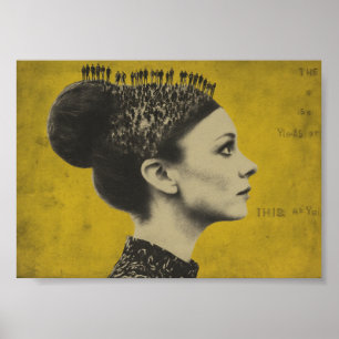 Surreal Hair With Tiny People Poster