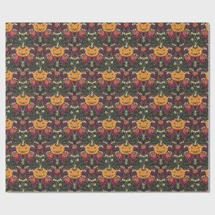 Surreal Halloween Garden Gothic Pumpkin Spider Eye Wrapping Paper