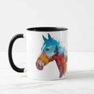 Surreal Horse in Autumn Forest Mug