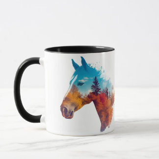 Surreal Horse in Autumn Forest Mug
