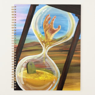 Surreal Hourglass Memento Mori Gothic Desert Art Planner