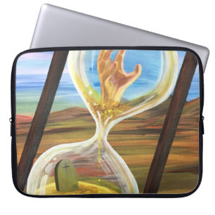 Surreal Hourglass Memento Mori Gothic Desert Laptop Sleeve