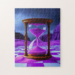 Surreal Hourglass with Purple Sand Jigsaw Puzzle