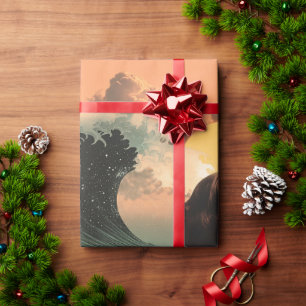 Surreal Interior With Woman and Cat Wrapping Paper