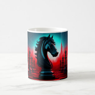 Surreal Intricate Black Knight Chess Piece Coffee Mug
