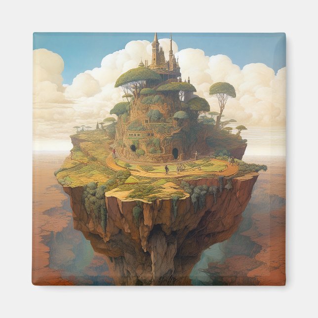 Surreal Island Landscape Fantasy Art Magnet (Front)
