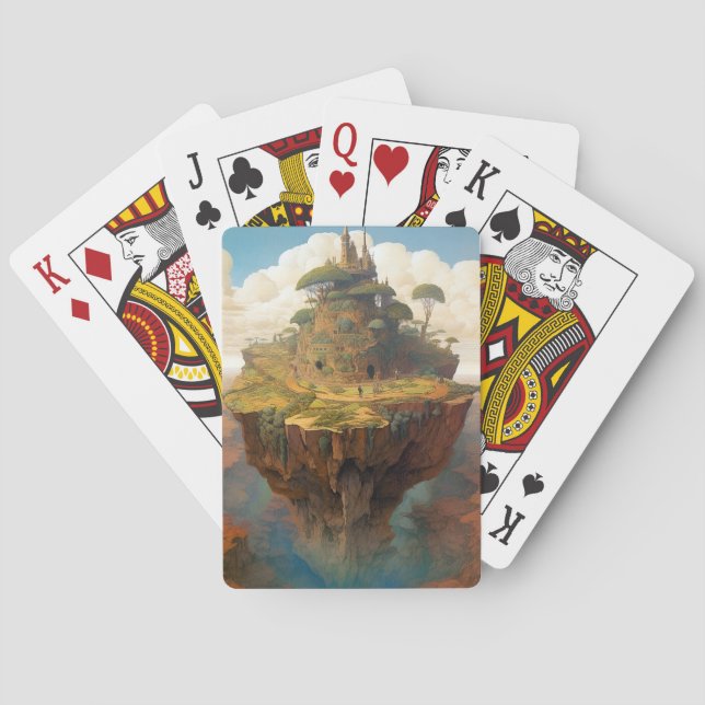 Surreal Island Landscape Fantasy Art Playing Cards (Back)