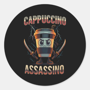 Surreal Italian Brainrot Cappuccino Ino Funny Meme Classic Round Sticker