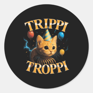 Surreal Italian Brainrot Meme Trippi Troppi Funny Classic Round Sticker