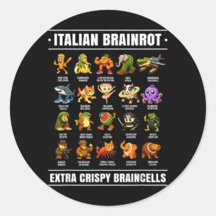 Surreal Italian Brainrot Shirt Funny Alpha Italian Classic Round Sticker