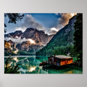 Surreal Italian Lake Poster