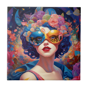Surreal Lady Fantasy Art Ceramic Tile