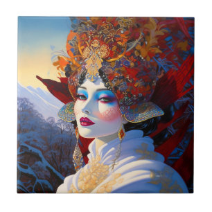 Surreal Lady Fantasy Art Ceramic Tile