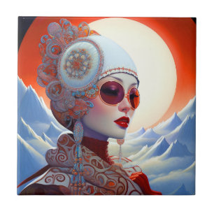Surreal Lady Fantasy Art Ceramic Tile