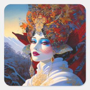 Surreal Lady Fantasy Art Square Sticker