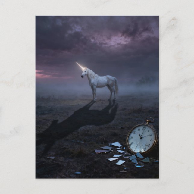 Surreal landscape and a unicorn  postcard (Front)