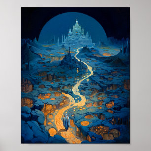 Surreal Landscape Castle Fantasy Art Poster