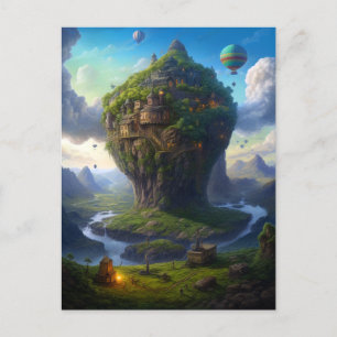 Surreal Landscape City Fantasy Art Postcard