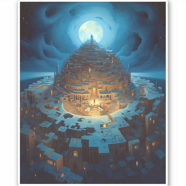 Surreal Landscape City Maze Fantasy Art (Front)