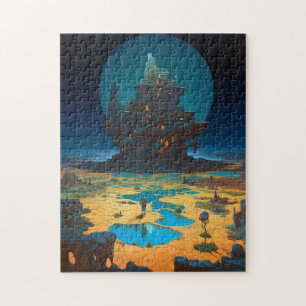 Surreal Landscape Towering City Fantasy Art Jigsaw Puzzle