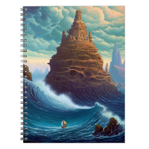 Surreal Landscape Towering City Fantasy Art Notebook