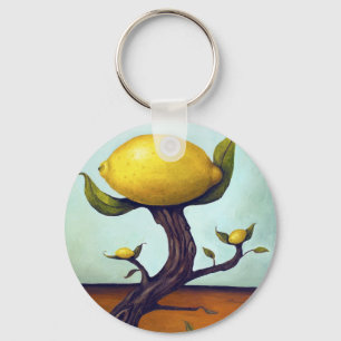 Surreal Lemon Tree Key Ring