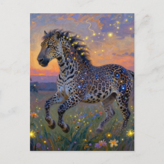 Surreal leopard horse hybrid  postcard (Front)