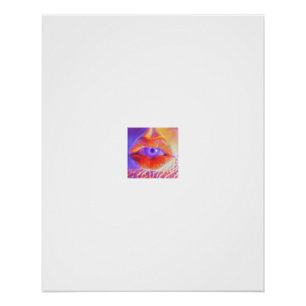 Surreal Lip Eye Vivid Colour Portrait Poster
