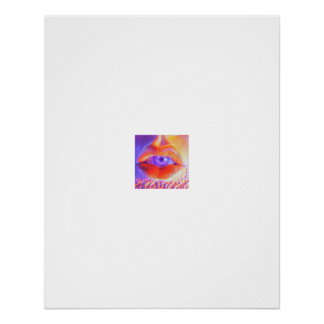Surreal Lip Eye Vivid Colour Portrait Poster
