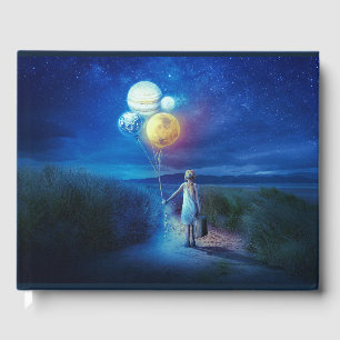 Surreal Little Girl Leaving Home for Other Worlds Guest Book
