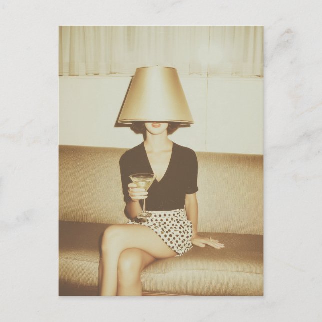 Surreal Martini Mood Portrait Postcard (Front)
