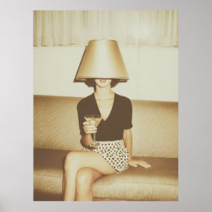 Surreal Martini Mood Portrait Poster