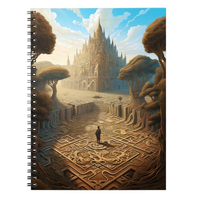 Surreal Maze Castle Landscape Fantasy Art Notebook (Front)