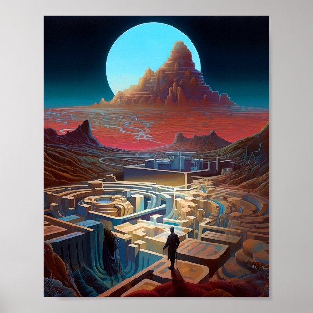 Surreal Maze Landscape Poster (Front)