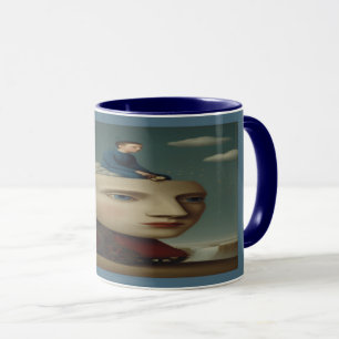 Surreal Mechanical Head Dream Art Mug
