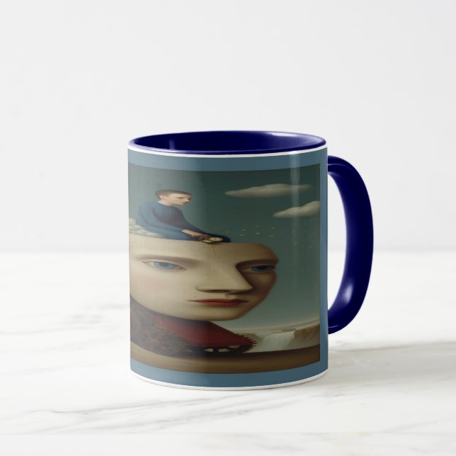 Surreal Mechanical Head Dream Art Mug (Front Right)