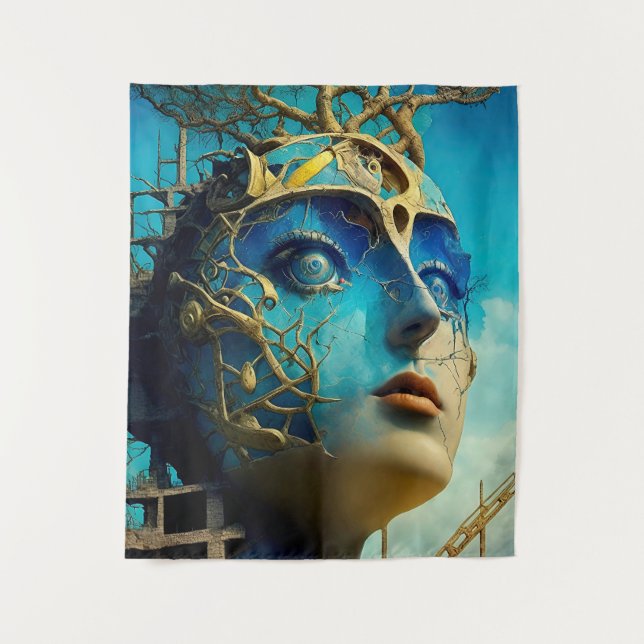 Surreal Modern Conceptual Fine Art Tapestry (Front)