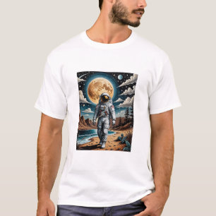 Surreal Moon Astronaut Landscape T Shirt