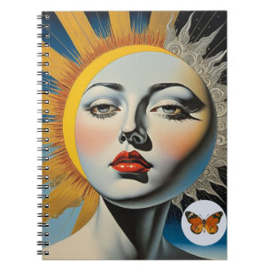 Surreal Moon Face   Notebook Journal