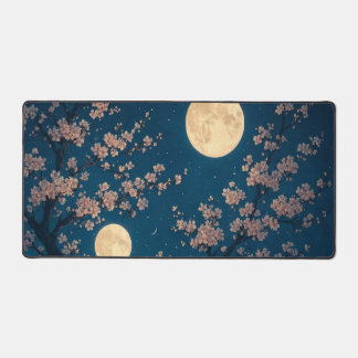 Surreal Moonlit Sakura Desk Mat