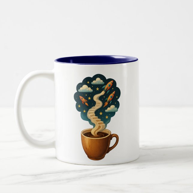 Surreal Motivational Coffee Mug Gift for Dreamers (Left)