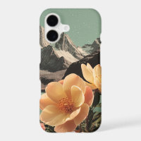 Surreal Mountain Landscape With Blooming Flowers