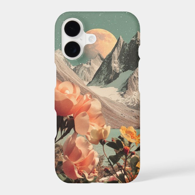 Surreal Mountain Landscape With Blooming Flowers (Back)