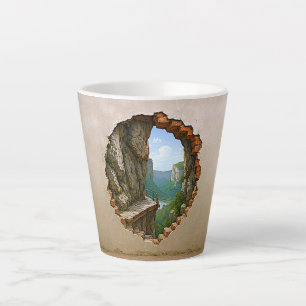 Surreal Mountain Window Latte Mug